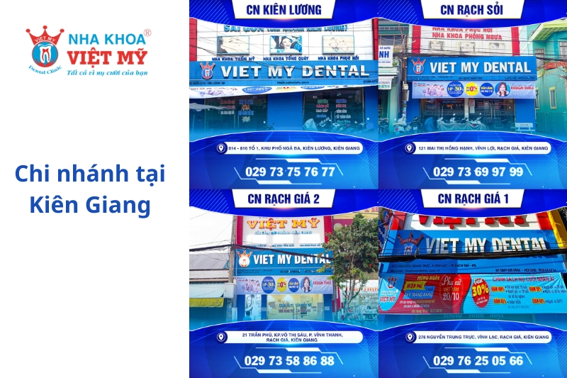 chi nhánh nha khoa Việt Mỹ ở Kiên Giang