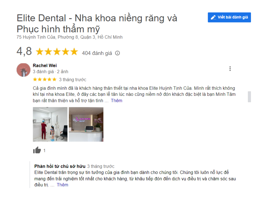 Trải nghiệm của khách hàng tại Elite Dental