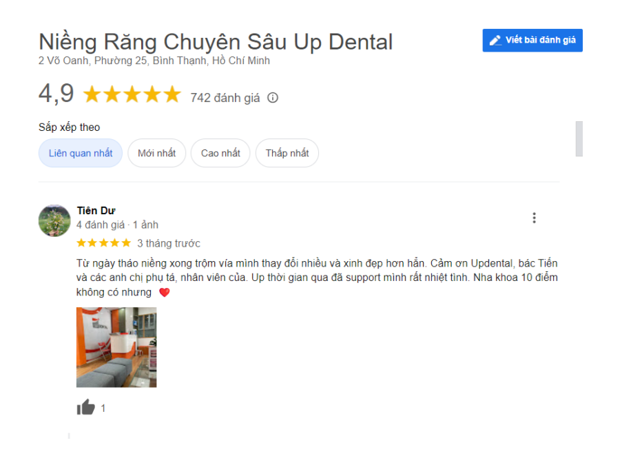 đánh giá khi niềng răng tại updental