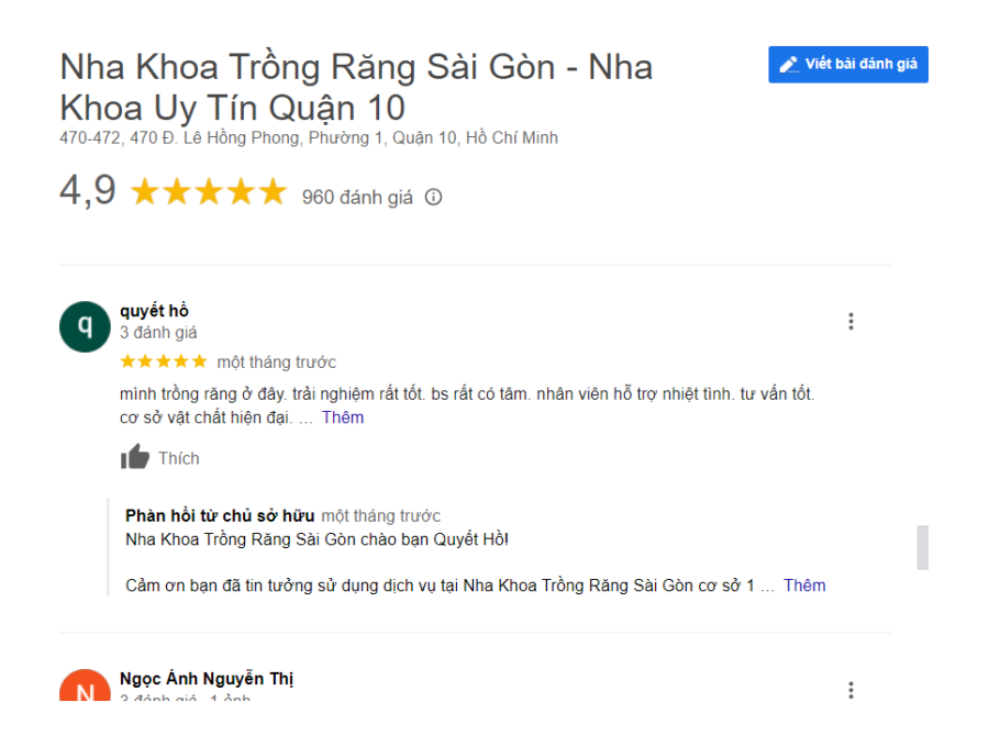 đánh giá trồng implant tại nha khoa sg