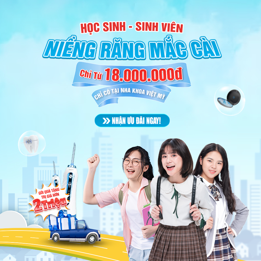 Ưu đãi Niềng răng mắc cài kim loại Học sinh sinh viên chỉ từ 18 triệu/2 hàm