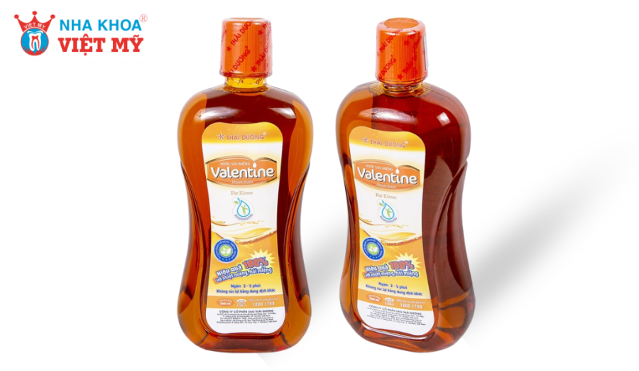 Nước súc miệng Valentine sở hữu công thức dịu nhẹ, không cồn