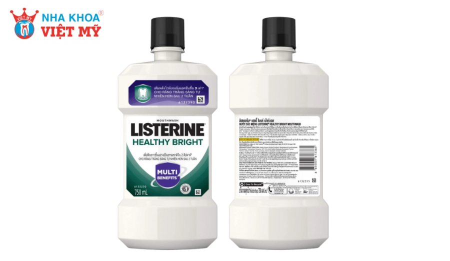 Listerine Healthy Bright là nước súc miệng cho răng sứ nổi tiếng đến từ Mỹ