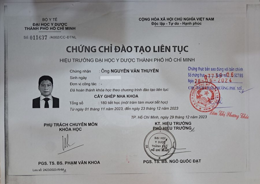 BS Nguyễn Văn Thuyền - Chứng chỉ đào tạo liên tục-2