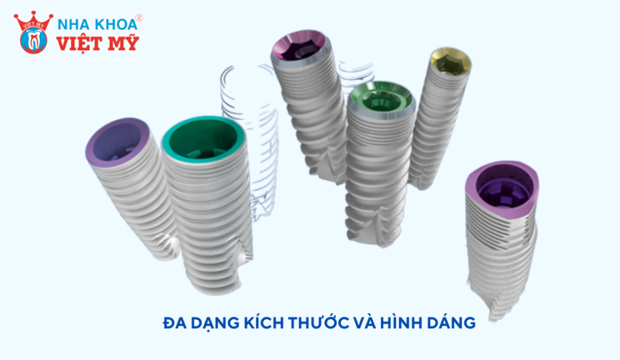 Trụ Implant MIS C1 có đa dạng kích thước, phù hợp với nhiều tình trạng mất răng khác nhau